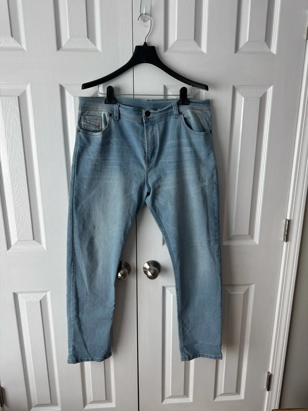 Diesel Light Blue Denim Jeans Straight Fit Cotton 38
